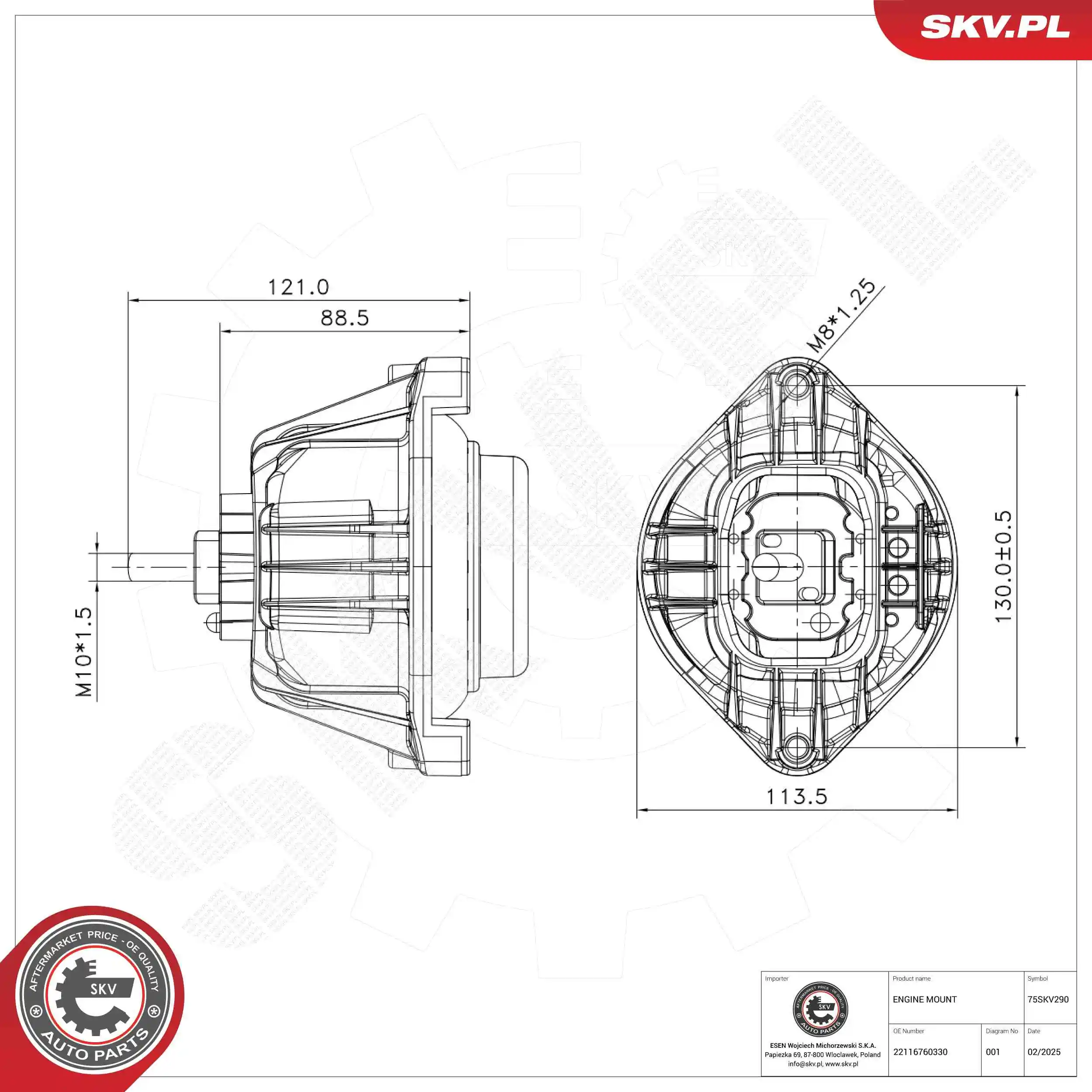 Mounting, engine